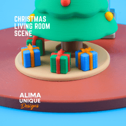 Living Room Christmas Scene 3d model