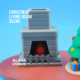 Living Room Christmas Scene 3d model