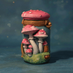 Whimsical Mushroom Jar 3d model
