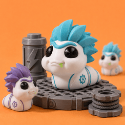 FlexiSlugs Scientist - Flexi Articulated Chibi Slug STL 3d model