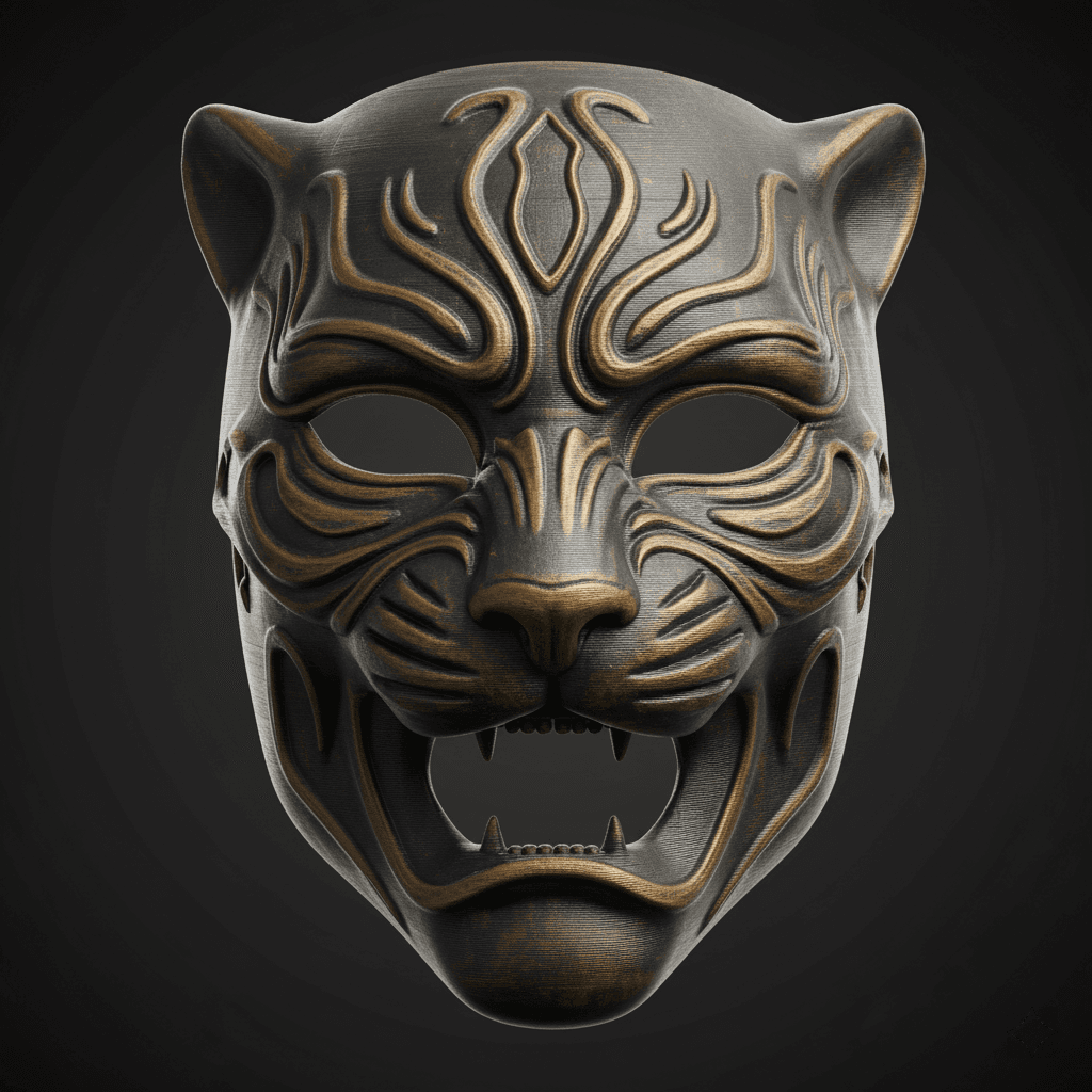 Demon Panther Wearable Horror Mask High Quality STL 3d model