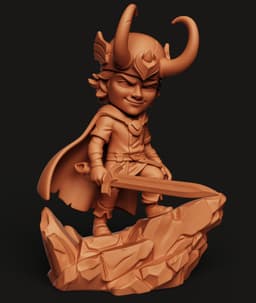 Loki Chibi Statue | God of Mischief Figure | Marvel Asgardian Fan Art 3d model