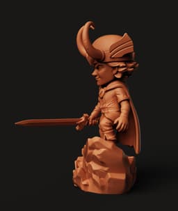 Loki Chibi Statue | God of Mischief Figure | Marvel Asgardian Fan Art 3d model