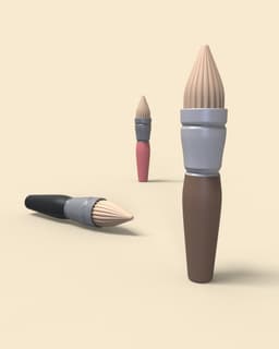 Paint Brush Fidget Clicker Keychain 3d model