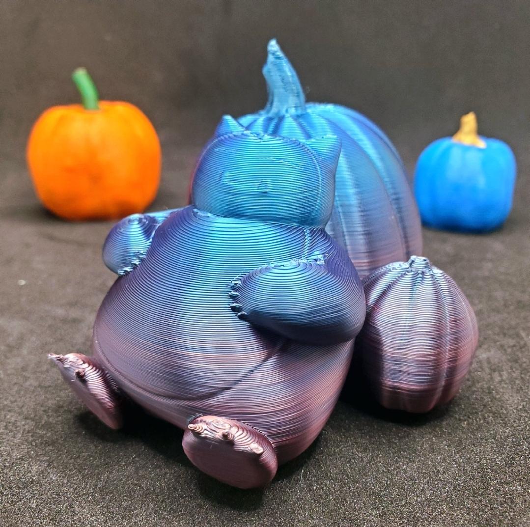Snorlax Pumpkins - Looks pretty good considering I shrunk it down by 40% and printed it @ .24 layer height. I just couldn't wait!  - 3d model