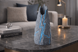 Lightning Rock Vase - Stylish Fantasy Decor 3d model