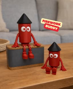 FIREWORK BUDDY ARTICULATED / SILVESTER BUDDY / SILVESTER DECOR 3d model