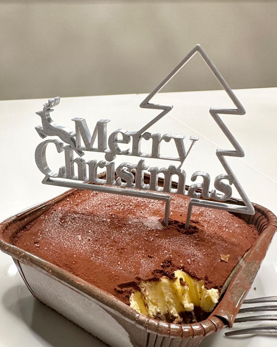 Merry Christmas Cake Topper 3d model