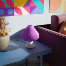 Mushroom Lamp Set – 3D Printed Table Lamps with Soft Translucent Shades 3d model