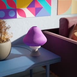 Mushroom Lamp Set – 3D Printed Table Lamps with Soft Translucent Shades 3d model