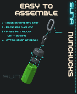 Nunchucks - FULLY CUSTOMIZABLE! 3d model