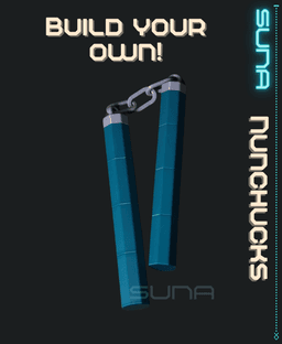 Nunchucks - FULLY CUSTOMIZABLE! 3d model