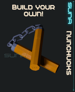 Nunchucks - FULLY CUSTOMIZABLE! 3d model