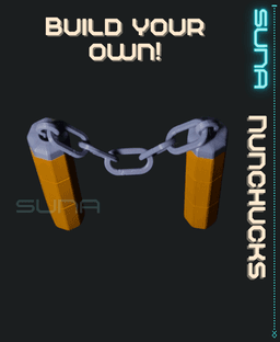 Nunchucks - FULLY CUSTOMIZABLE! 3d model