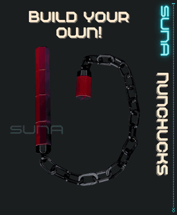 Nunchucks - FULLY CUSTOMIZABLE! 3d model