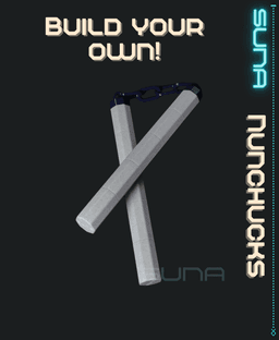 Nunchucks - FULLY CUSTOMIZABLE! 3d model