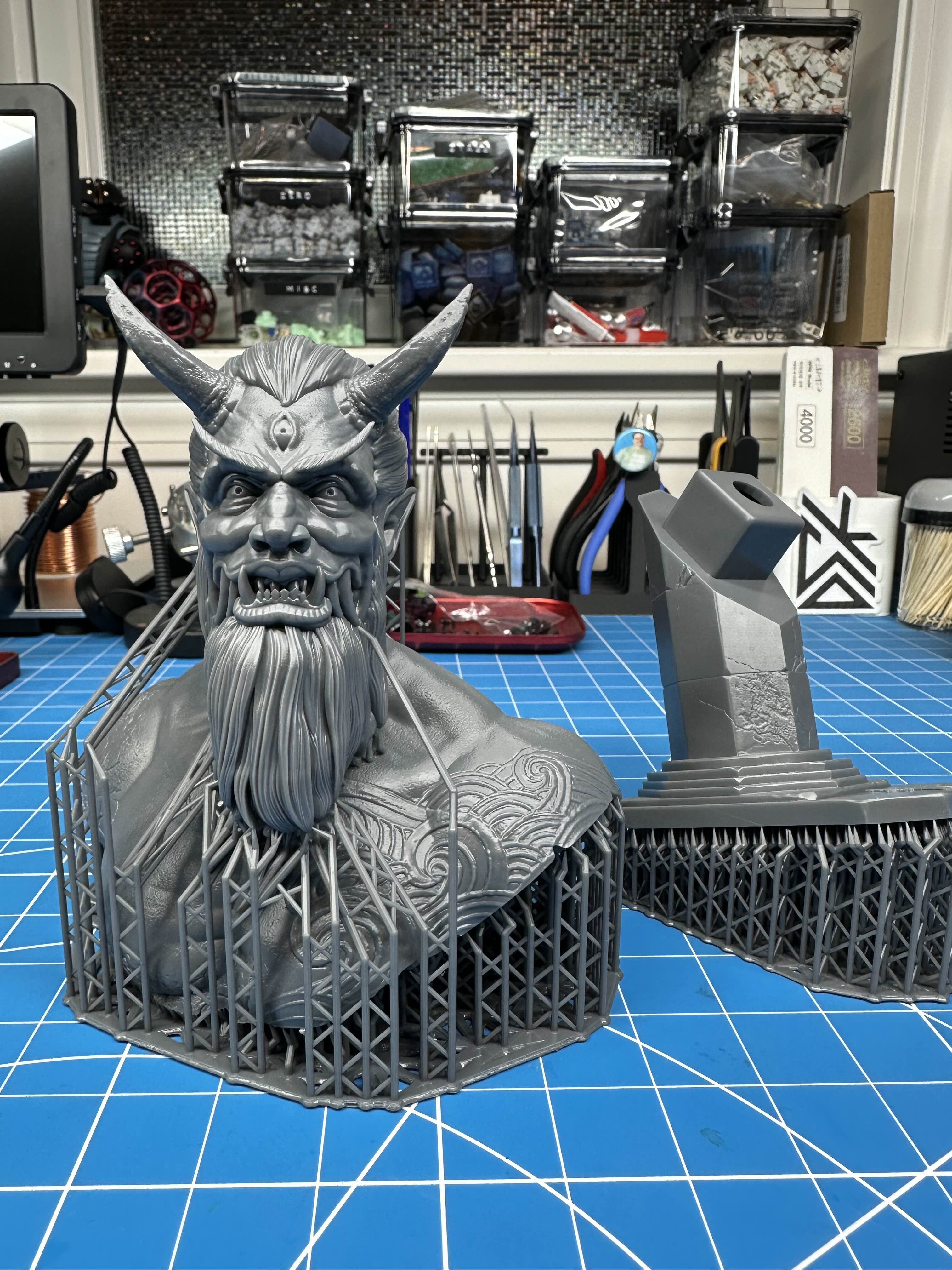 Oni Demon bust (Pre-Supported) 3d model