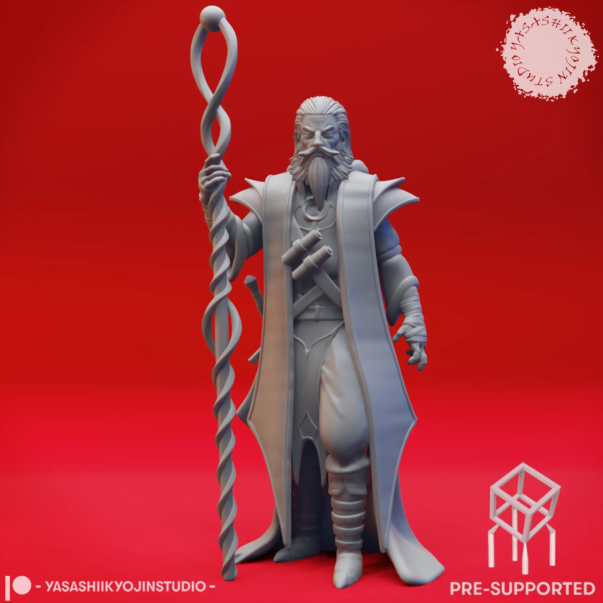Evil Mage - Tabletop Miniature (Pre-Supported) 3d model