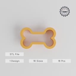 Bone Shape Cutter Set, 18 Pieces, 0.75-5 Inch Sizes, Perfect for Cookies, Fondant & Clay, Pet Snack & Animal Bone Design PRODUCT_98 3d model