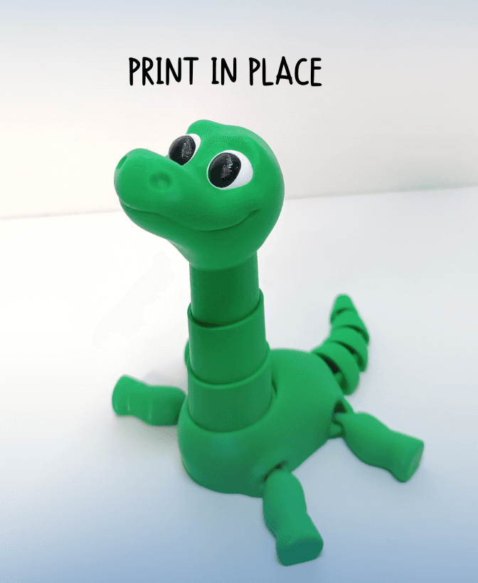 CUTE BRONTOSAURUS ARTICULATED, 3MF INCLUDED, TINY BRONTOSAURUS FLEXI 3d model