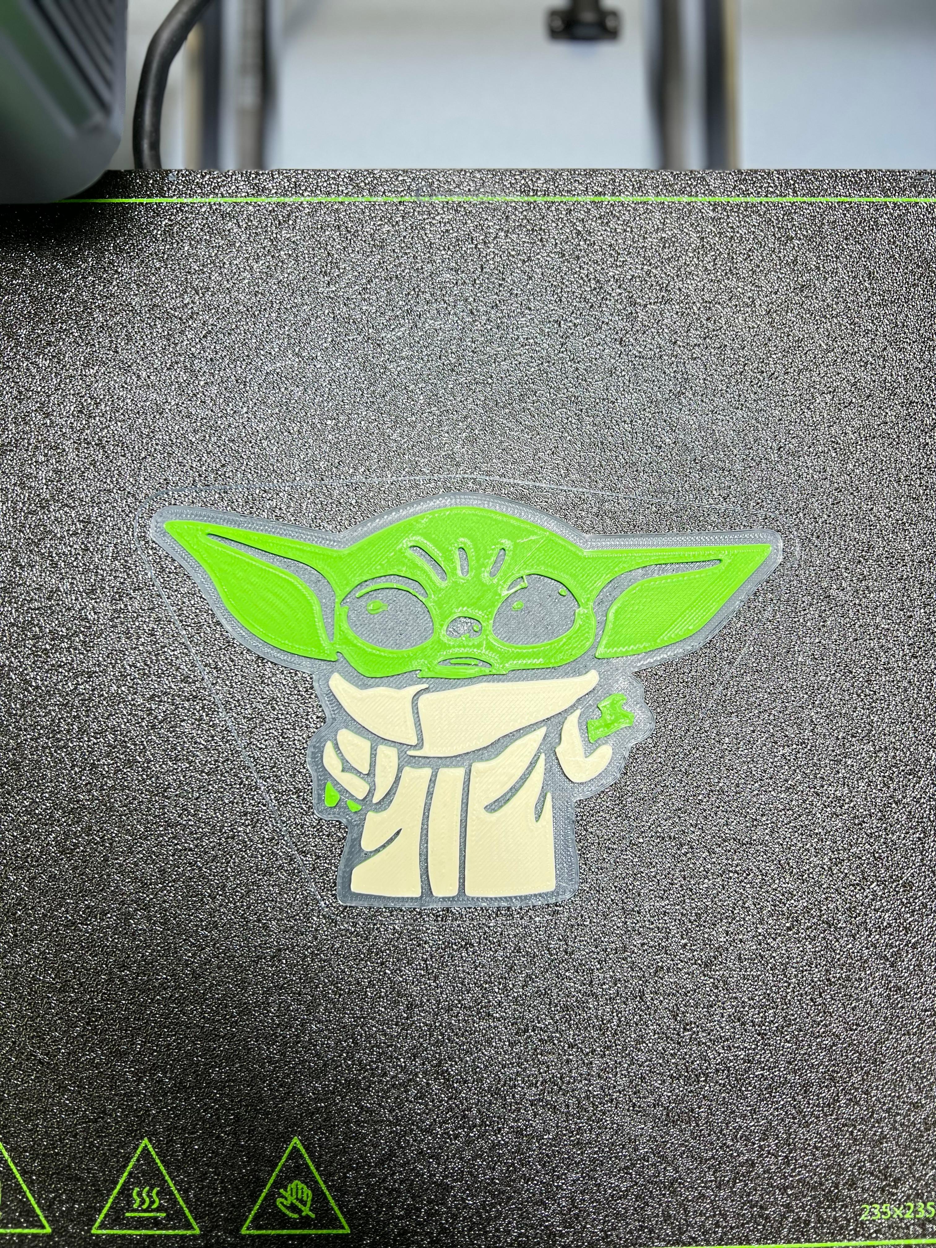 Grogu(The child/Baby Yoda) Multi color single extruder sign - My Print!!
Scaled down. - 3d model