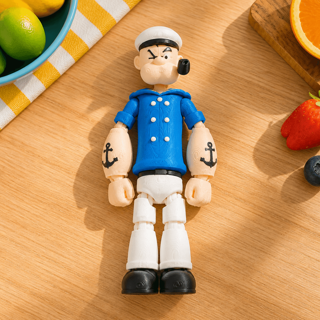 Popeye Flexi Toy - Articulated Cartoon Sailor 3d model