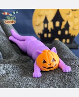 Flexi Pumpkin cat (Print-in-place) 3d model