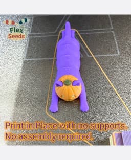 Flexi Pumpkin cat (Print-in-place) 3d model