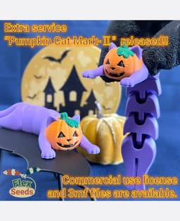 Flexi Pumpkin cat (Print-in-place) 3d model