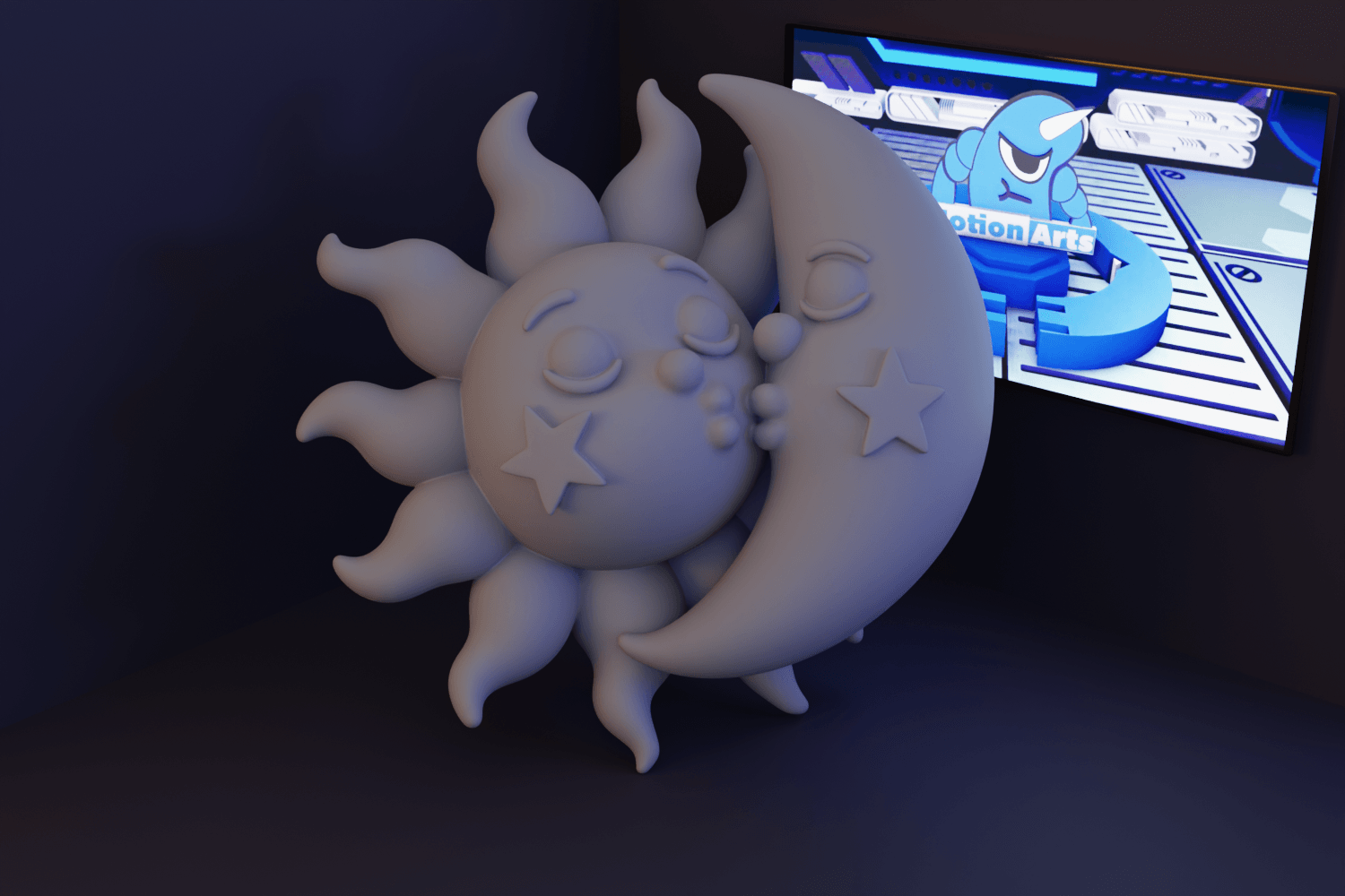 Lua e Sol Beijando.stl 3d model