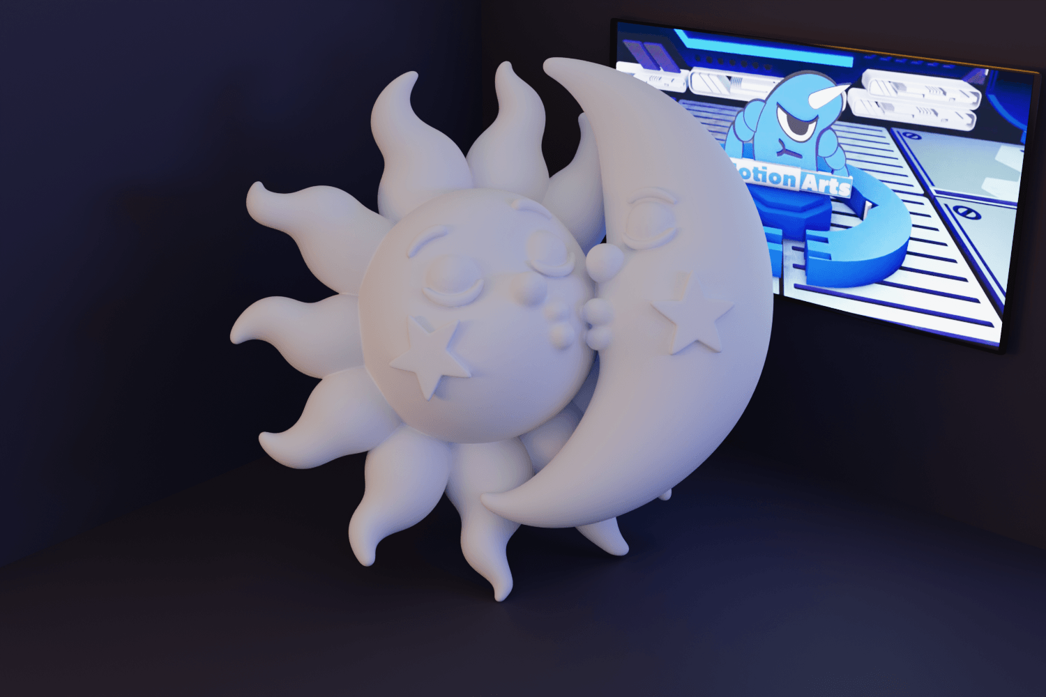 Lua e Sol Beijando.stl 3d model