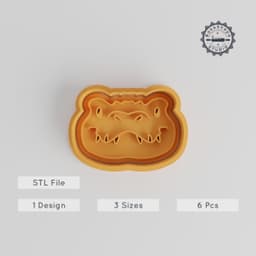 Crocodile Cookie & Fondant Shape Cutter, Stamp Set, Animal Theme, 3 Sizes in 6 Pieces, Perfect for Reptile Decor PRODUCT_5550 3d model
