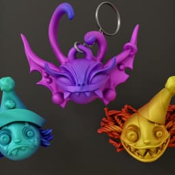 Fairy and Clown Magnet and Keychain Bonus Set 3d model