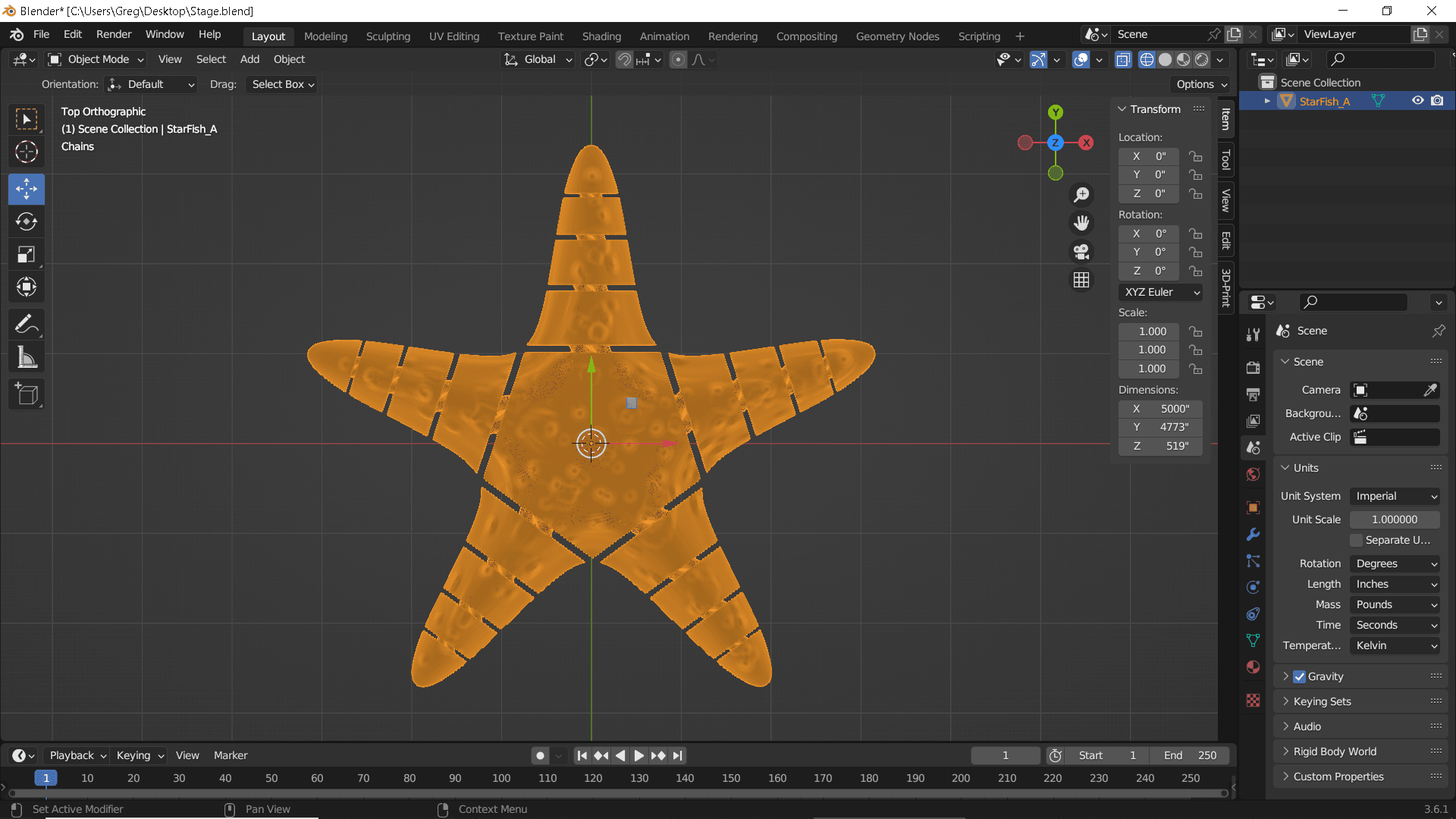 Flexy Starfish 3d model