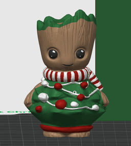 Groot Christmas Tree - Candle Holder Decor - 3D Print STL/3MF 3d model