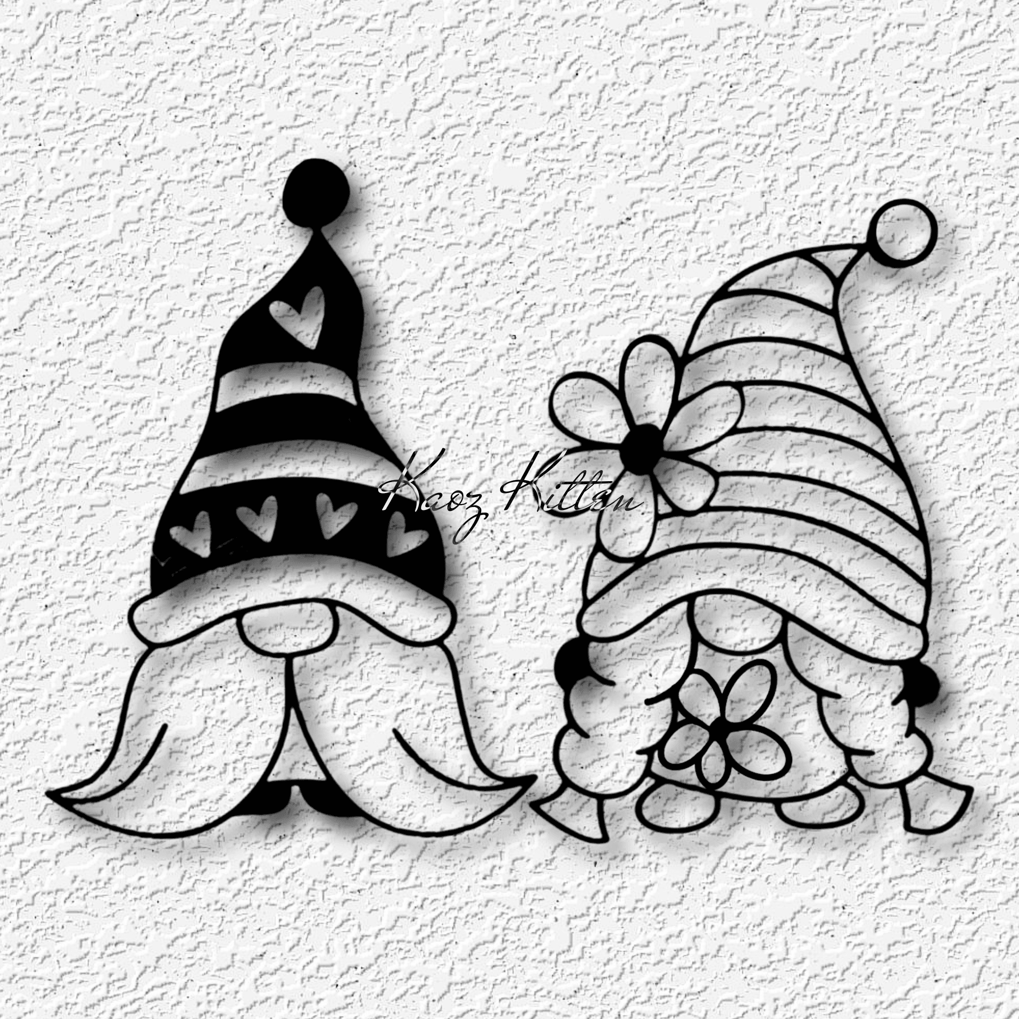 2 garden gnomes wall art fantasy home decor 3d model