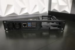 Raspberry Pi5 NAS 10-inch server rack plate, 2 hot swap SSD units, HDMI and power connectors 3d model