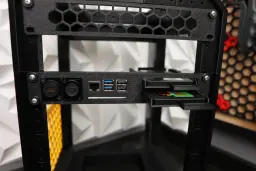 Raspberry Pi5 NAS 10-inch server rack plate, 2 hot swap SSD units, HDMI and power connectors 3d model