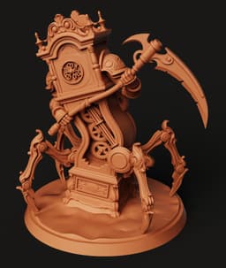Steampunk Chrono Golem Statue | Mechanical Clock Robot | Industrial Fantasy 3D Print 3d model