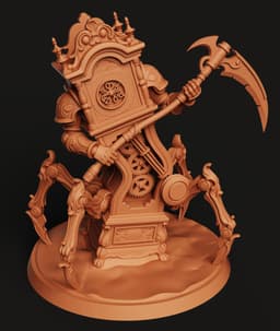 Steampunk Chrono Golem Statue | Mechanical Clock Robot | Industrial Fantasy 3D Print 3d model