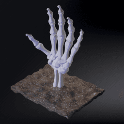 Skull Hand Spooky / Halloween Ornament 3d model