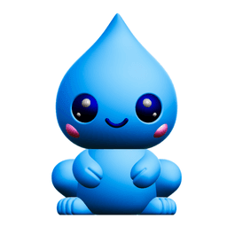 Creature Kin Driplet Figure Cute Waterdrop Frog Art Toy Royalty-Free 3d model