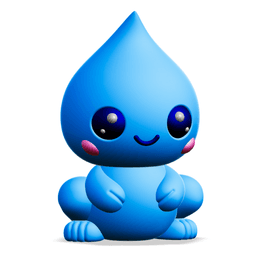 Creature Kin Driplet Figure Cute Waterdrop Frog Art Toy Royalty-Free 3d model