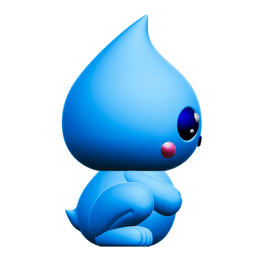 Creature Kin Driplet Figure Cute Waterdrop Frog Art Toy Royalty-Free 3d model