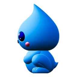 Creature Kin Driplet Figure Cute Waterdrop Frog Art Toy Royalty-Free 3d model