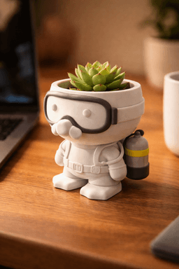 Little Scuba Diver Planter Succulent Pot 3d model