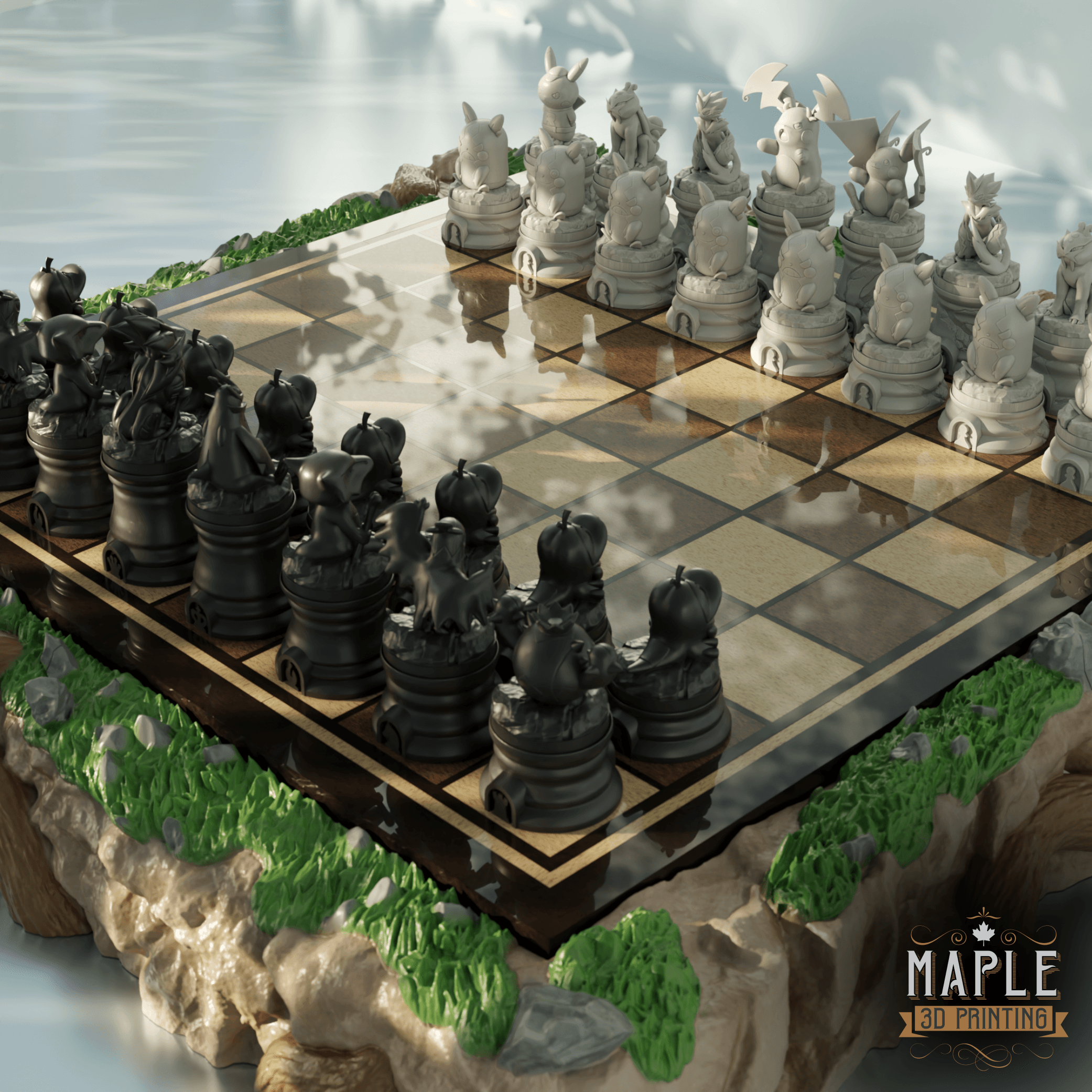 Chess Set - Pokemon - Customizable 3d model