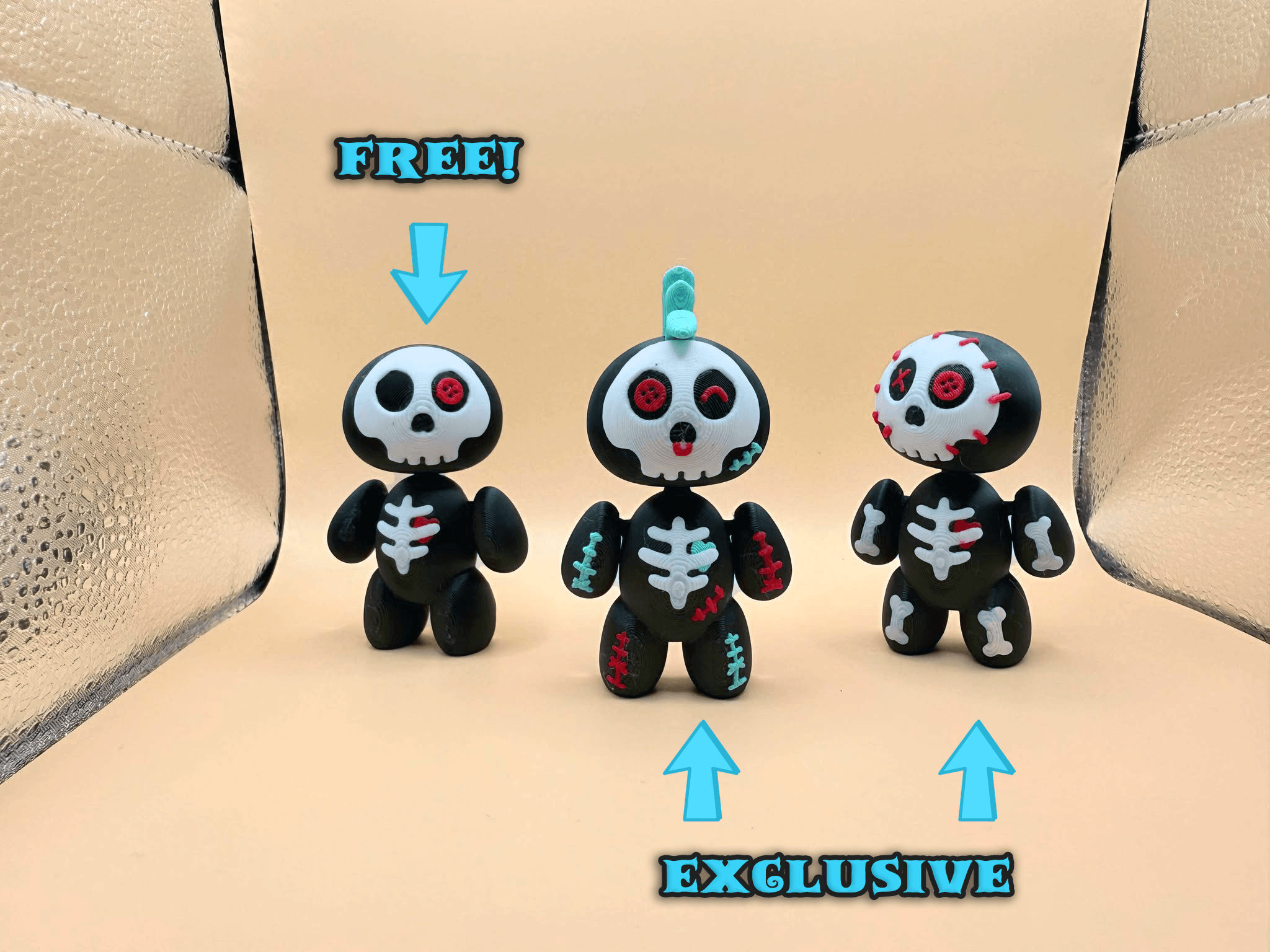 Articulated Voodoo Doll Bones and Skulls Flexi FULL PACK 3d model