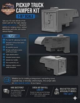 Pickup Truck Camper Kit 1/87 Scale 3d model