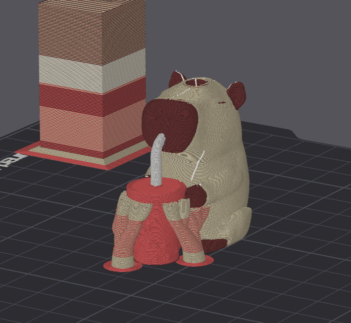 Capybara Boba Keychain 3d model
